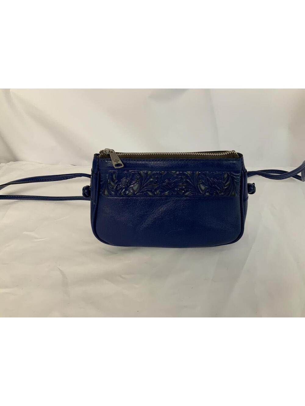 PATRICIA NASH LEATHER BACOLI CROSSBODY BAG-NAVY